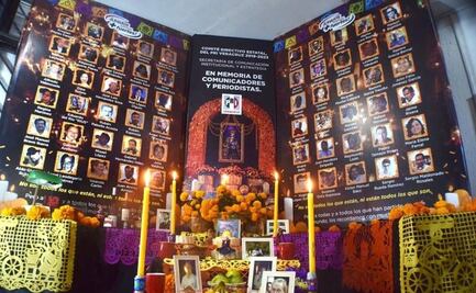 PRI Veracruz coloca ofrenda de muertos en honor a periodistas