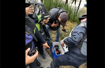 Decomisan bombas molotov en marcha del 25N; reportan dos policías heridas
