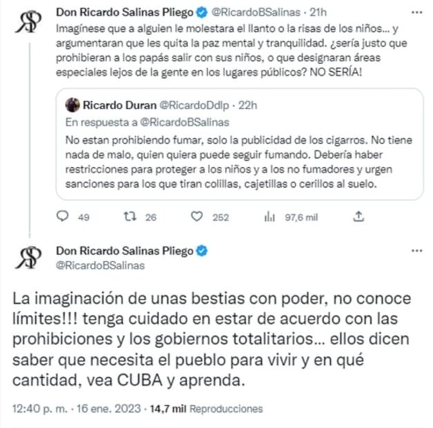 Ricardo Salinas explota contra nueva ley antitabaco: "Están intentando quitarnos la libertad"