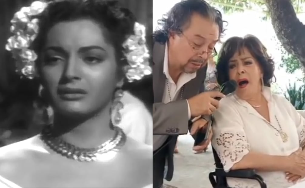 Elsa Aguirre cantando "Flor de Azalea" en 1948 y en videos más recientes. Foto: Instagram oficial.
