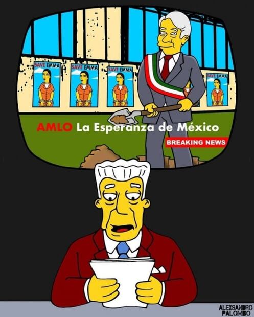 Emma Coronel y AMLO "llegan" al mundo de Los Simpson