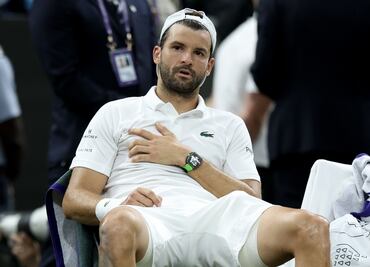 Grigor Dimitrov abandona encuentro contra Jannik Sinner en Wimbledon; tenía dos sets de ventaja