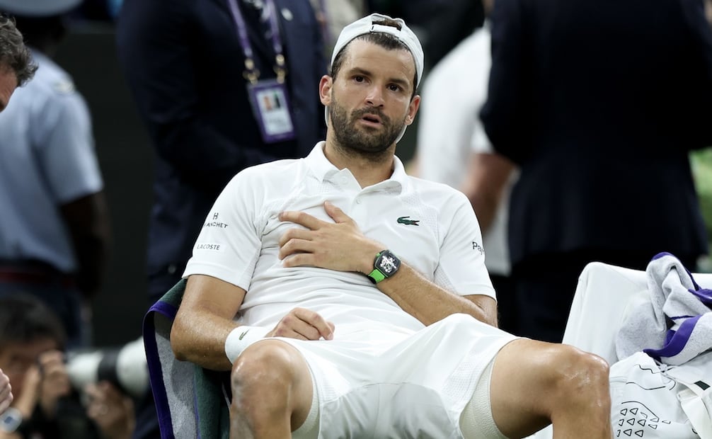 Grigor Dimitrov abandonó su partido contra Jannik Sinner en Wimbledon por lesión | FOTO: EFE