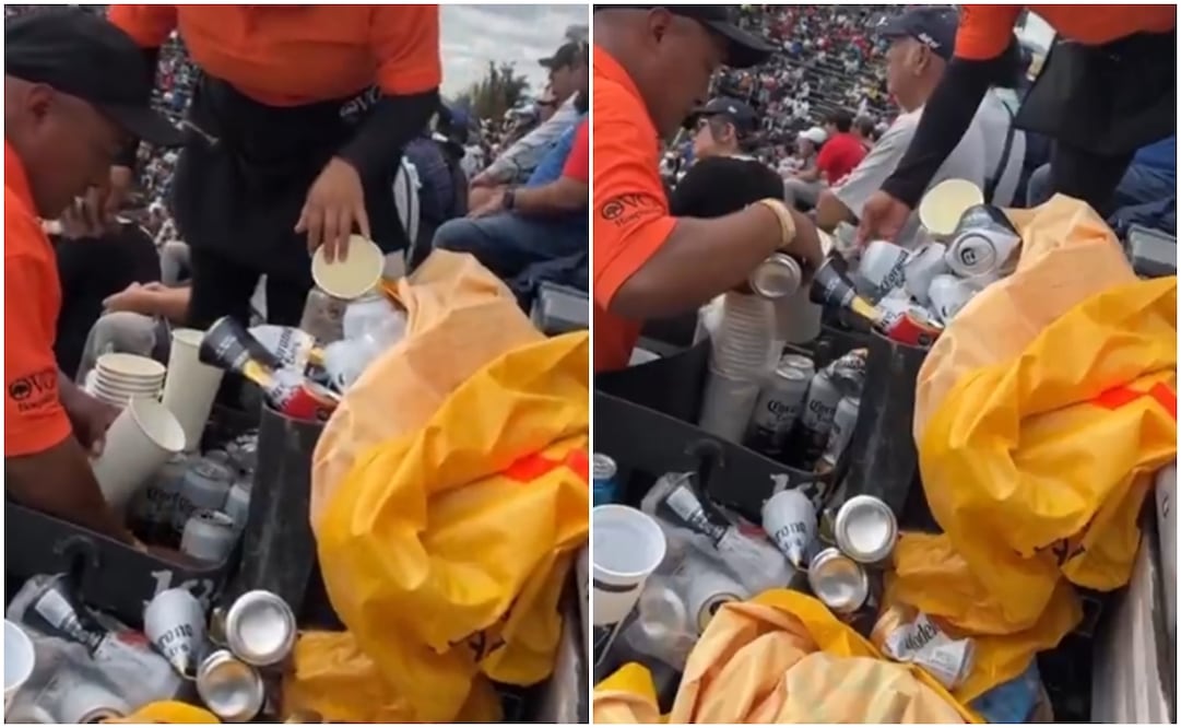 Nascar México 2025; captan a vendedores diluyendo cerveza con agua contaminada. Fuente: X