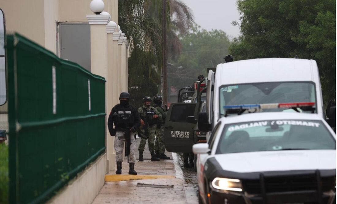 Sedena y Guardia Nacional resguardan gira de Claudia Sheinbaum por Tamaulipas. Foto: Diego Simón Sánchez/EL UNIVERSAL