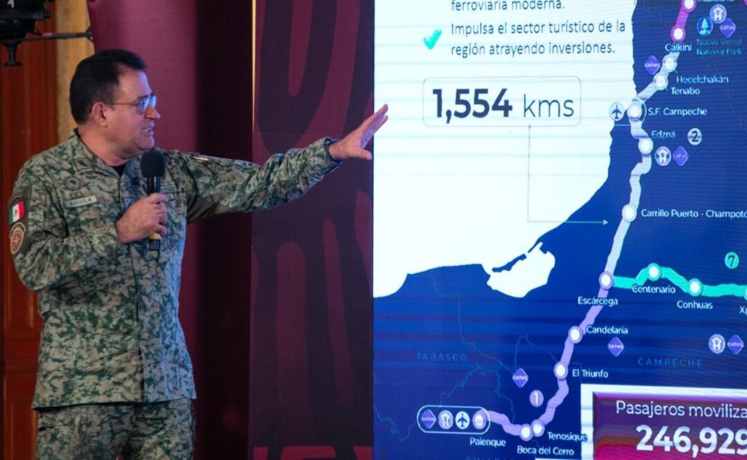 General Lozano Águila, director del Tren Maya. Foto: Presidencial