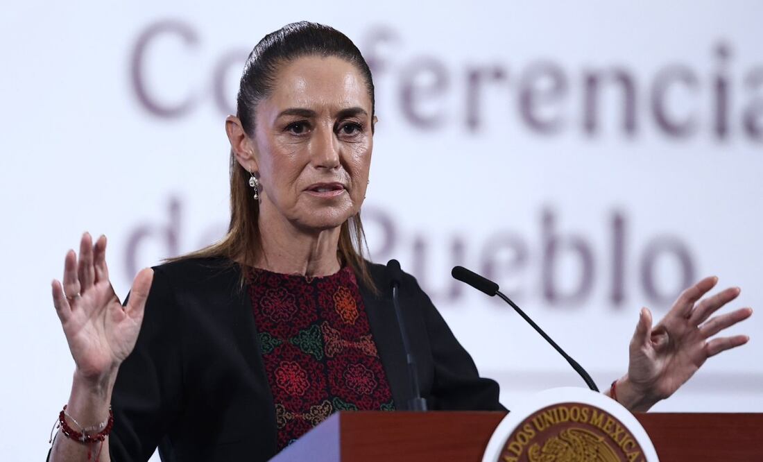 Claudia Sheinbaum en su conferencia matutina el 27 de agosto de 2025. Foto: Berenice Fregoso/EL UNIVERSAL