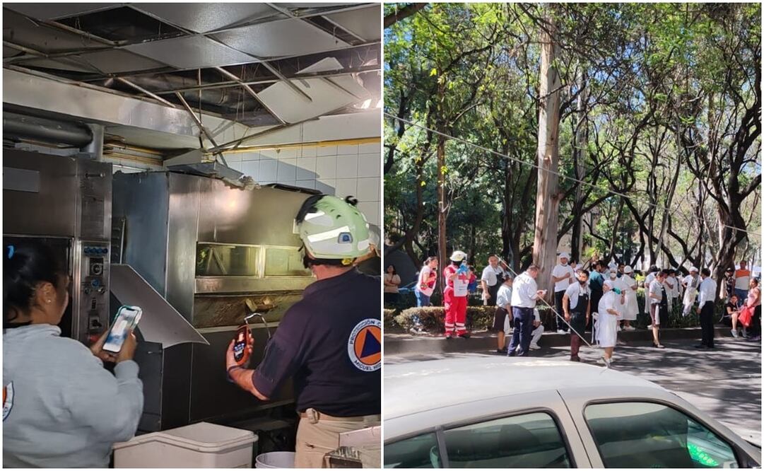 Se reportó un flamazo en un restaurante en la alcaldía Miguel Hidalgo. Fotos: Tomadas de la cuenta de X de @SGIRPC_CDMX