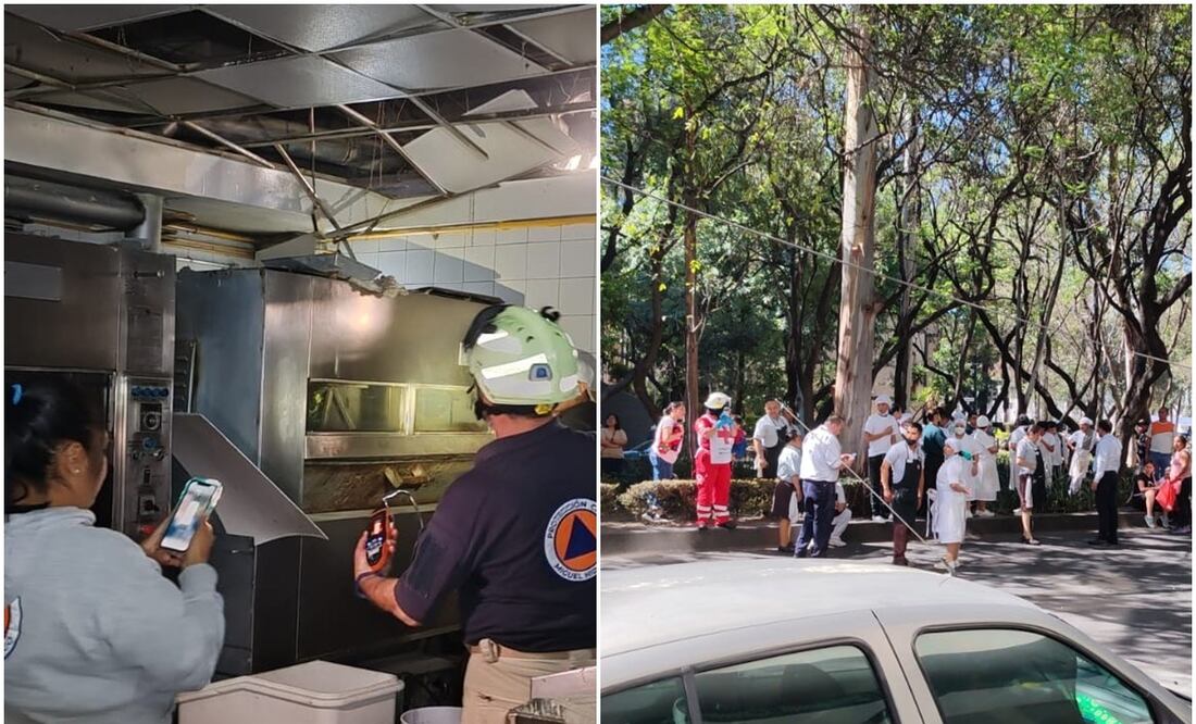 Se reportó un flamazo en un restaurante en la alcaldía Miguel Hidalgo. Fotos: Tomadas de la cuenta de X de @SGIRPC_CDMX