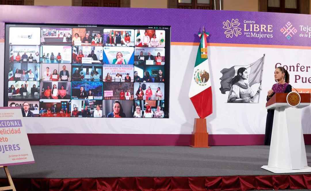 Claudia Sheinbaum, presidenta de México, durante la mañanera del 25 de noviembre del 2025. Foto: Diego Simón  / EL UNIVERSAL