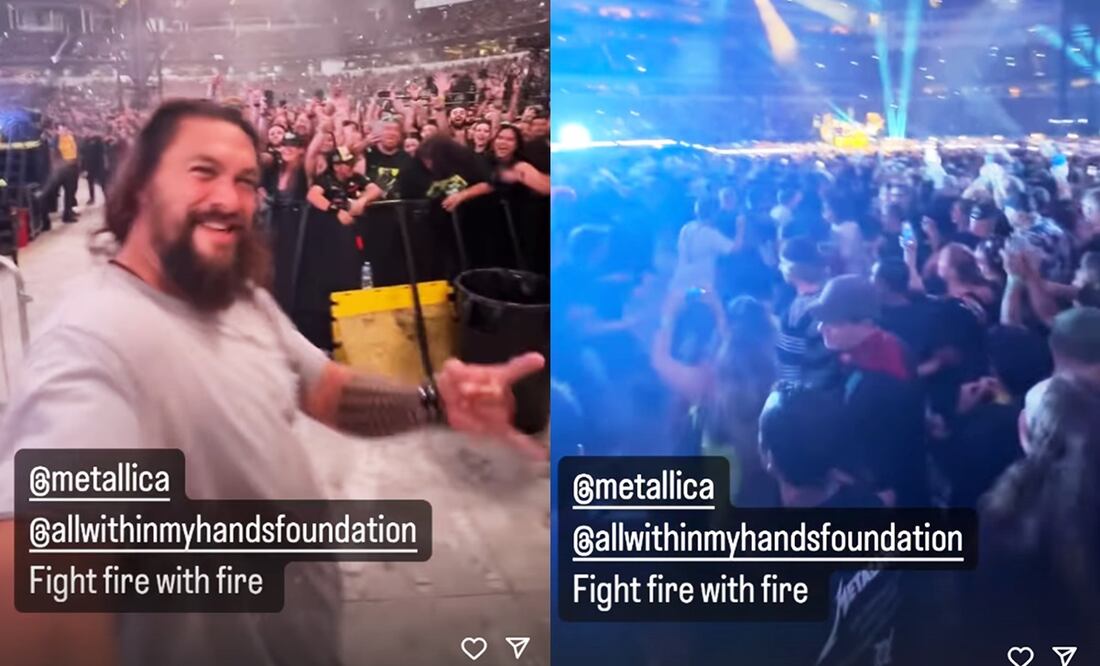 Jason Momoa asistió al concierto que Metallica ofreció el pasado viernes 25 de agosto.
Foto: Instagram