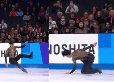 Donovan Carrillo sufre terrible caída en el Campeonato Mundial de Patinaje Artístico; su boleto a los Juegos Olímpicos de Invierno estaría en riesgo