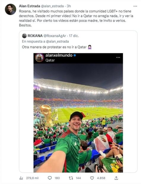 Tras revelar que es gay, Alan Estrada recibe críticas por su viaje a Qatar  