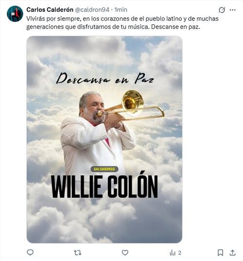 En redes sociales, usuario despiden al músico con frases, imágenes, videos y mensajes de despedida. Foto: Captura de pantalla