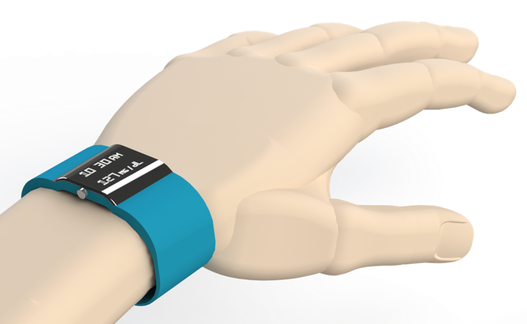 El dispositivo en forma de pulsera utiliza tecnología de comunicación de campo cercano. FOTO: Cortesía Conacyt