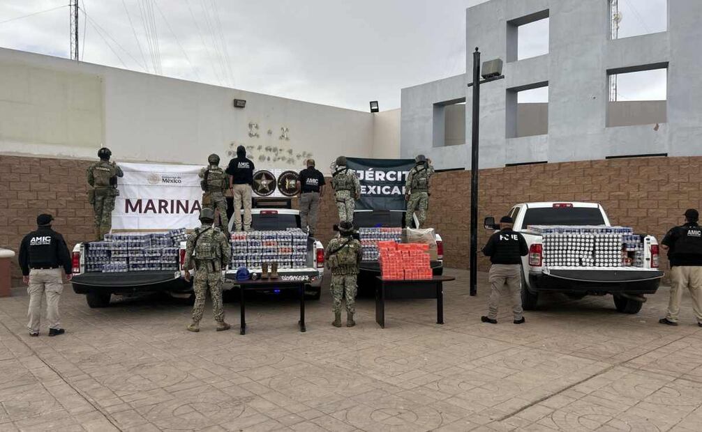 Semar asegura droga y material diverso en San Luis Río Colorado, Sonora. Foto: Especial.