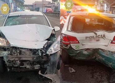 "Conduce Sin Alcohol" termina en accidente; conductor choca patrulla y deja tres policías lesionados en la Benito Juárez