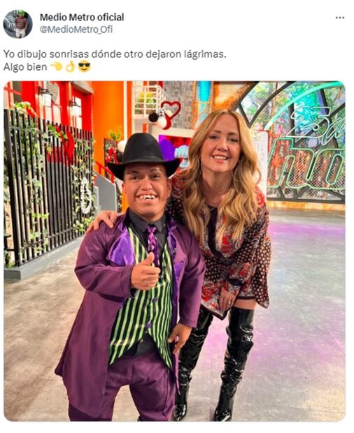 Medio Metro comparte foto con Andrea Legarreta: "Dibujo sonrisas donde otros dejaron lágrimas"