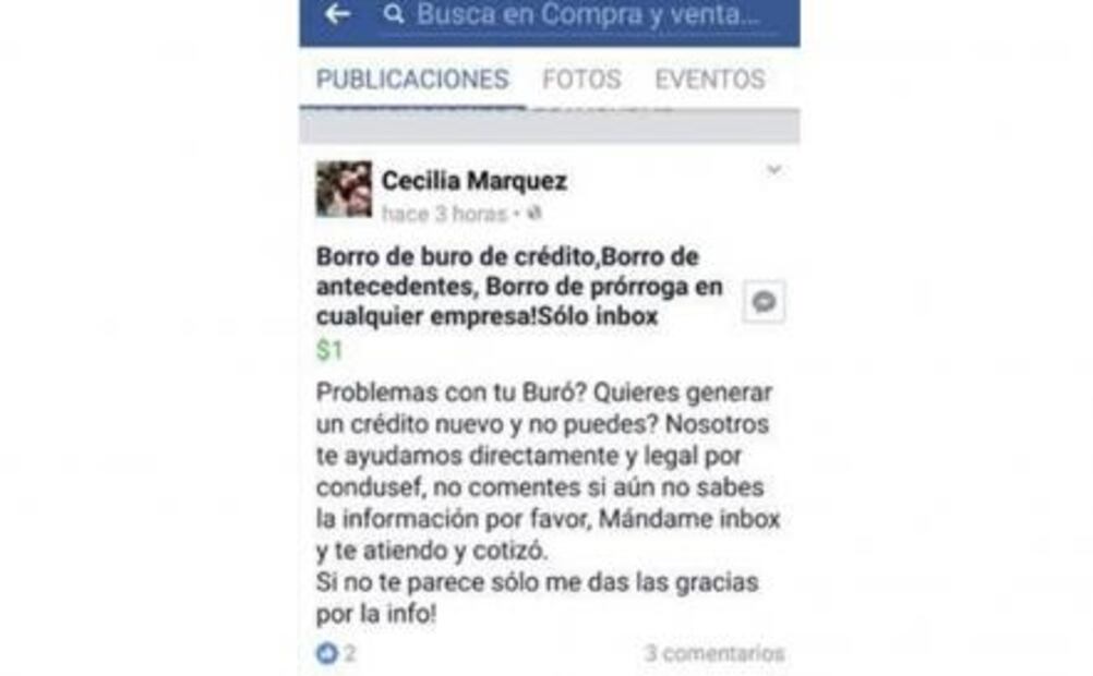 Alertan de mensajes falsos para limpiar Buró de Crédito