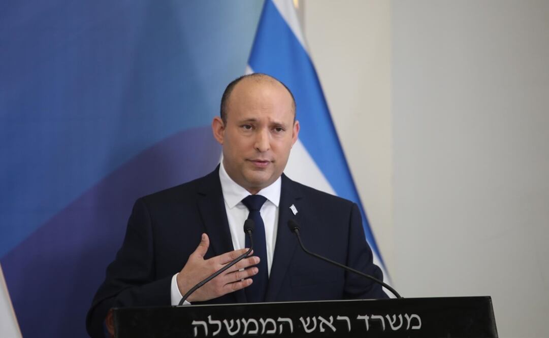 Primer ministro israelí, Naftali Bennett, tras la reunión del gabinete interministerial de coronavirus.  Foto: EFE