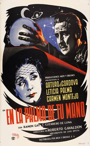 Póster de la cinta de Gavaldón "En la palma de tu mano" (1951). ESPECIAL.