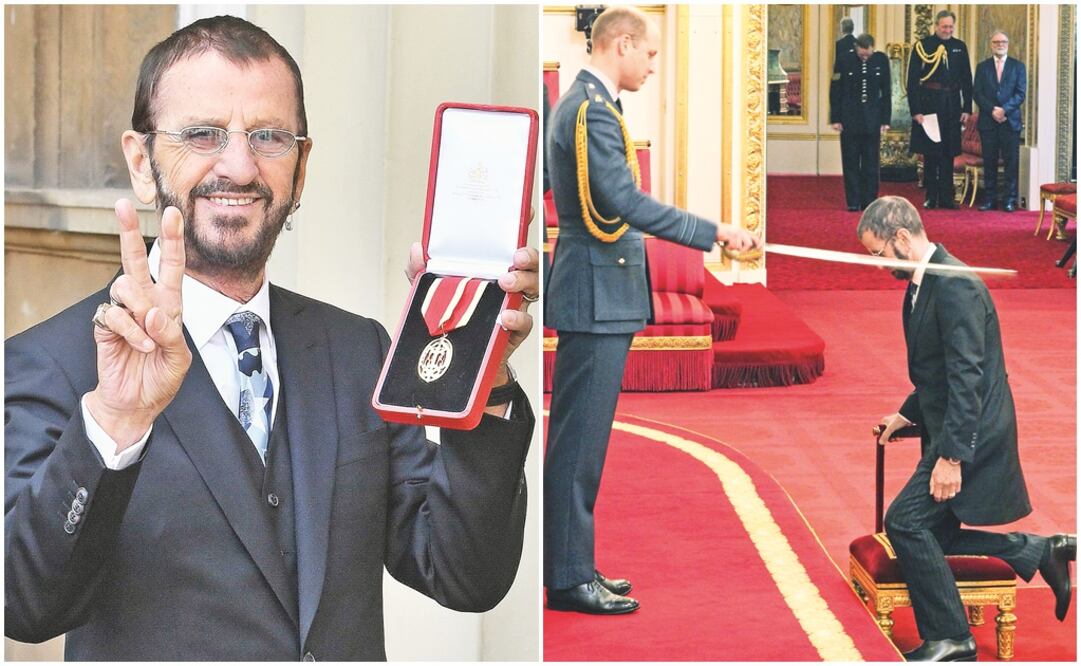 Ringo Starr mostró su medalla y se dio tiempo de bromear. (FOTOS: AFP Y ZUMAPRESS)