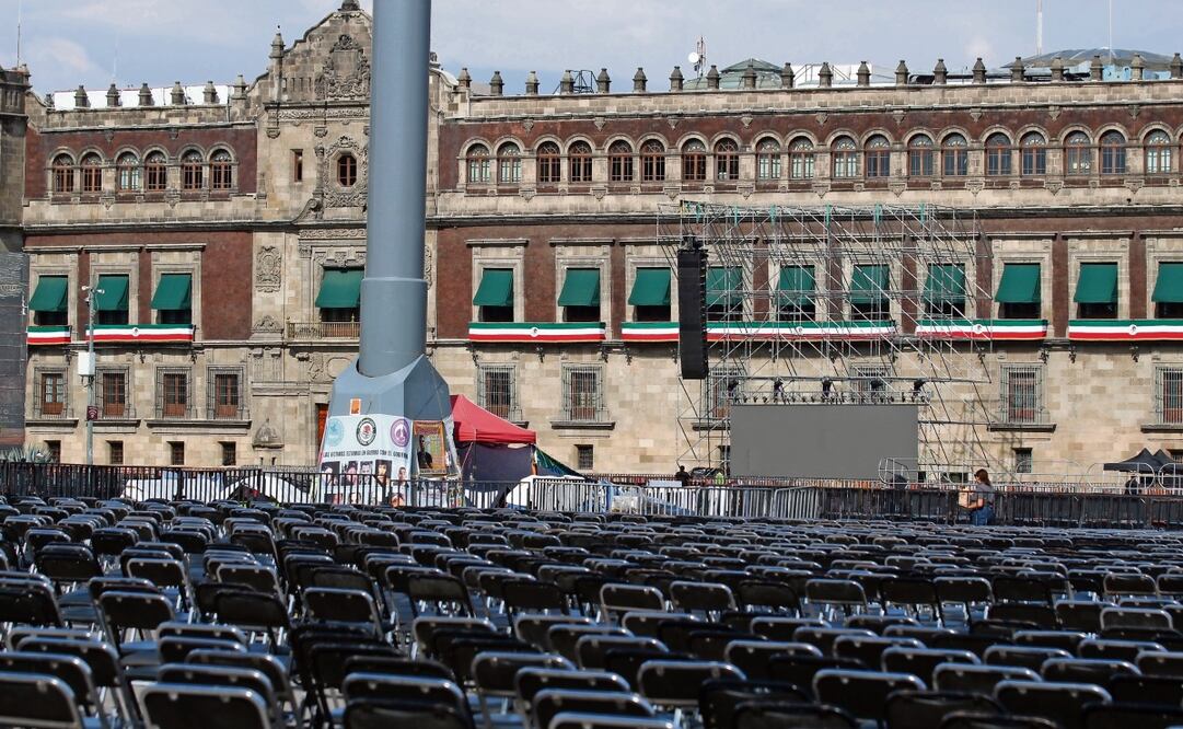 El presidente Andrés Manuel López Obrador entrega hoy al Congreso su Sexto Informe de Gobierno y da un mensaje en el Zócalo. Foto: Francisco Rodríguez / EL UNIVERSAL