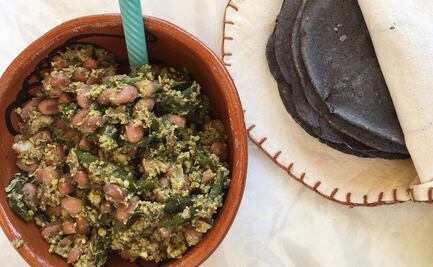 Receta de frijol tierno con rajas de poblano y huevo