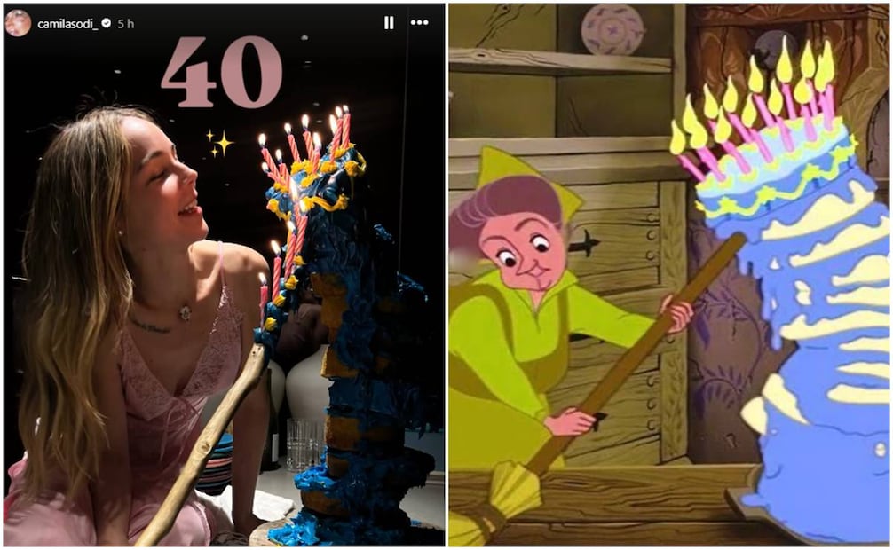 Camila Sodi celebra sus 40 años con divertido pastel.