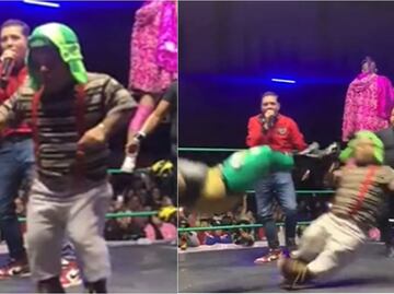 VIDEO: El brutal golpe que recibió Medio Metro en una función de Lucha Libre