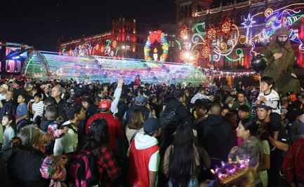 Verbena Navideña en el Zócalo llega a su fin; cientos disfrutan último día del nacimiento monumental y nieve artificial
