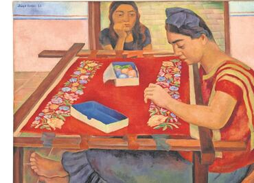 La bordadora: el mundo cotidiano de la mujer indígena que Rivera pintó