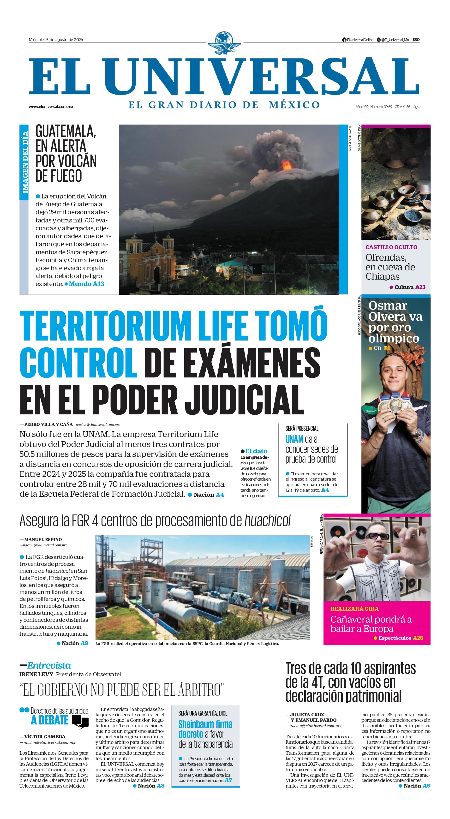 Portada impresa del 5 de agosto de 2026