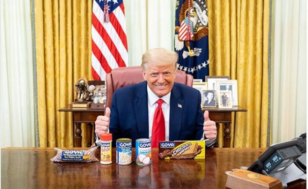 Donald Trump con productos de la empresa Goya. Foto: Instagram