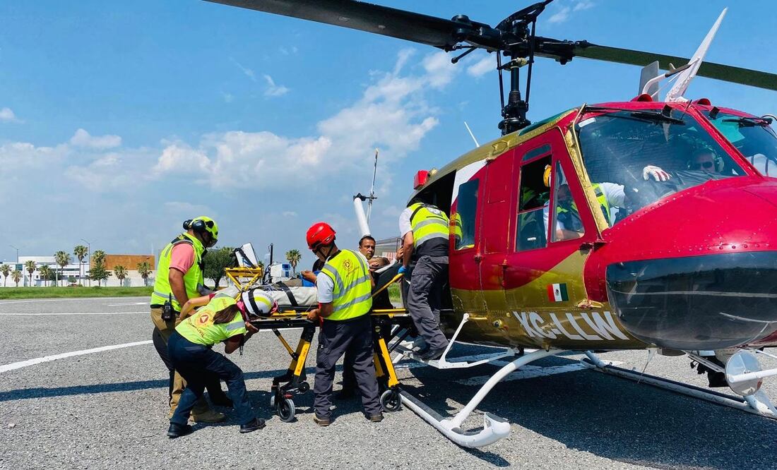 Hombre cae a barranco en Sierra de Tamaulipas; lo rescatan con ayuda de helicóptero. (Foto: especial)