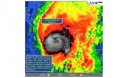 Huracán "Willa" se degrada a categoría 3 cerca de Nayarit