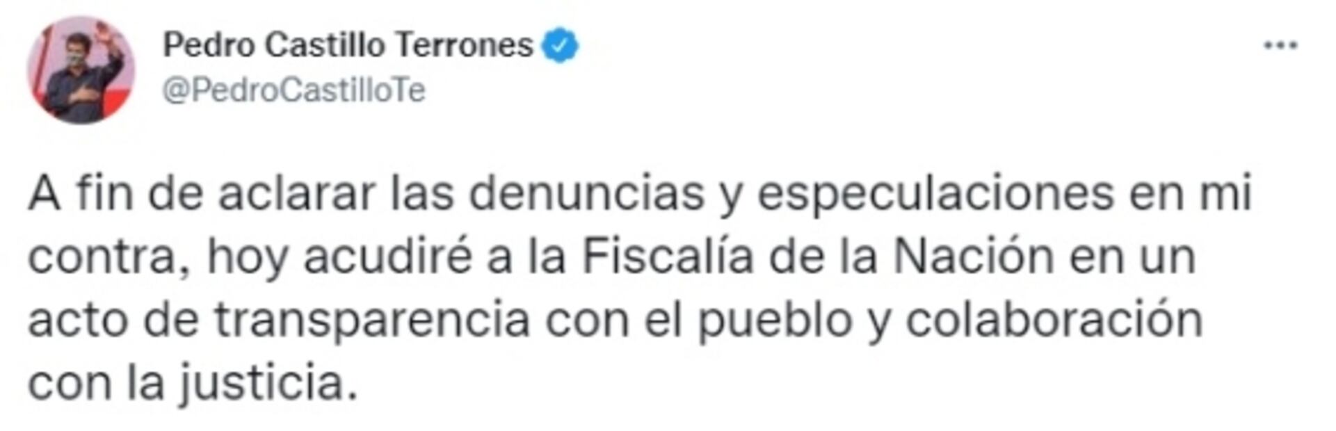 Presidente de Perú asiste a Fiscalía por investigación de ser líder de organización criminal