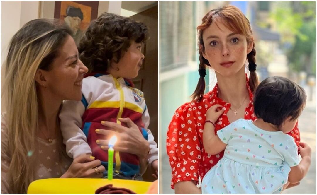 Fernanda Castillo y Natalia Tellez celebran el Día de las madres con sus hijos aún bebés. Fotos: Instagram.