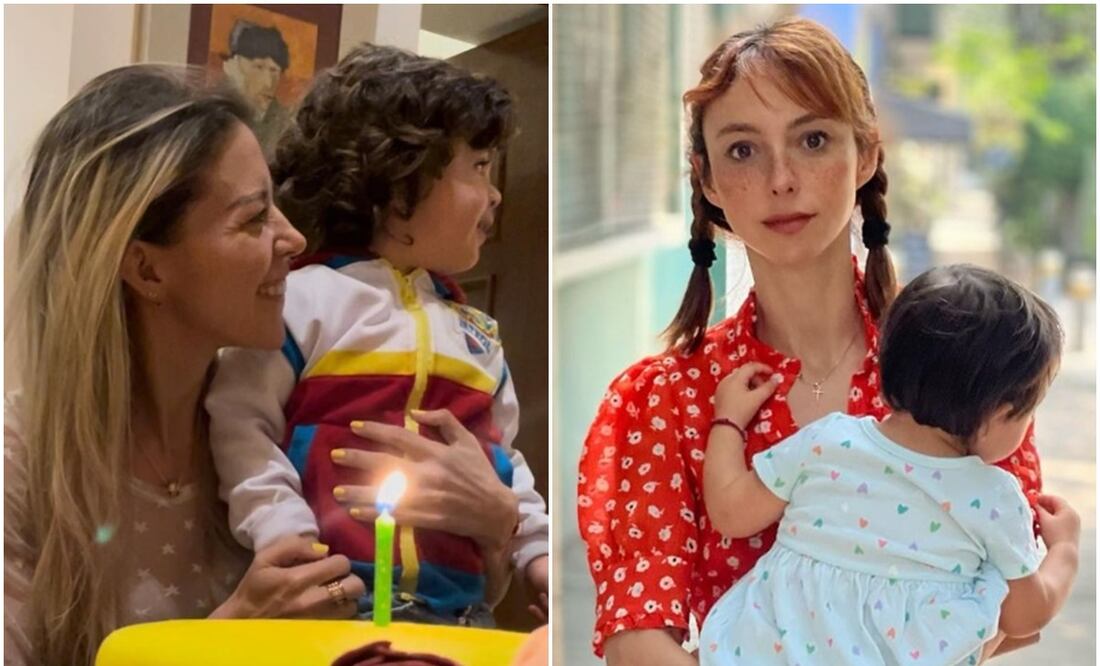 Fernanda Castillo y Natalia Tellez celebran el Día de las madres con sus hijos aún bebés. Fotos: Instagram.