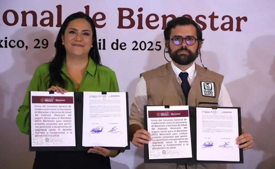 Ariadna Montiel sostiene reunión con Alejandro Svarch Pérez, director del IMSS-Bienestar. Foto: Especial
