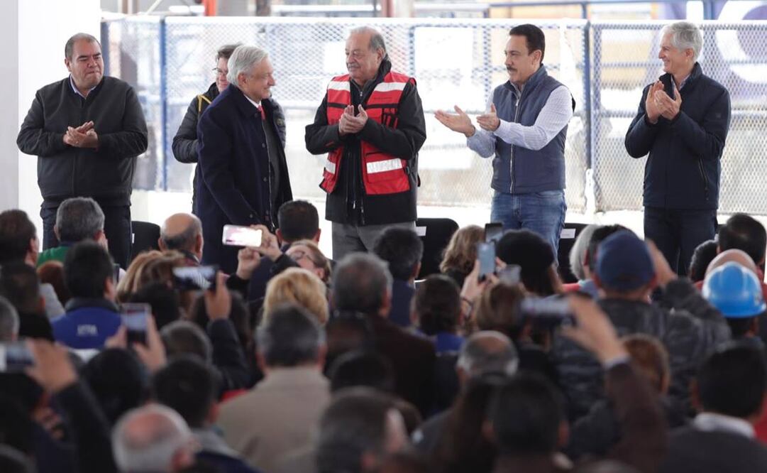 Carlos Slim acompañó al presidente López Obrador en la inauguración del Túnel Emisor Oriente (Foto: Iván Stephens / EL UNIVERSAL)