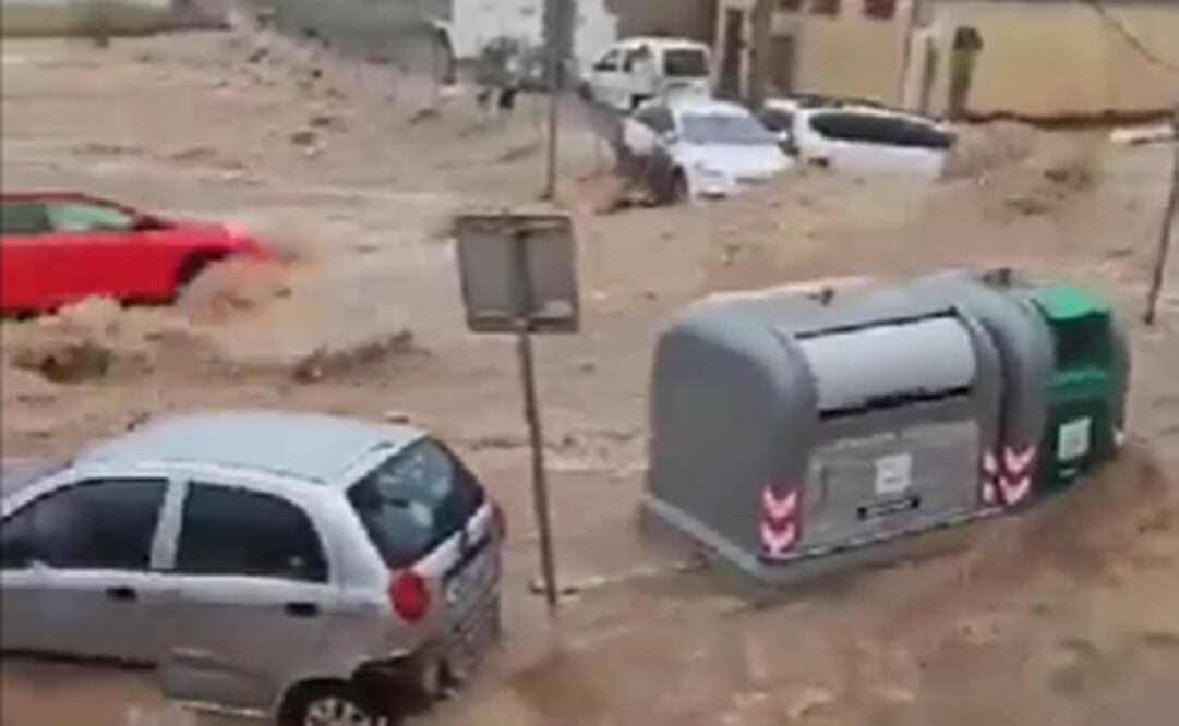 Los pronósticos de lluvias torrenciales en el centro de España el domingo llevaron a las autoridades a cerrar líneas de trenes. Foto: Tomada del video