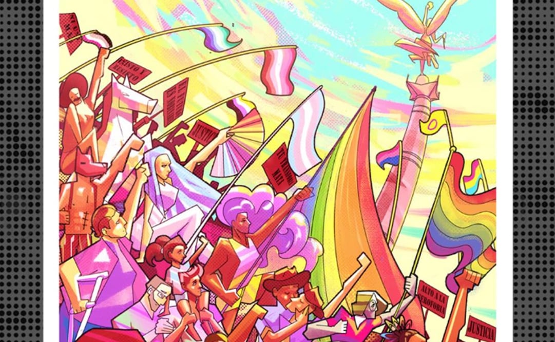 El comité IncluyeT presentó su cartel ganador para la marcha del orgullo 2024 en CDMX. Foto: Especial