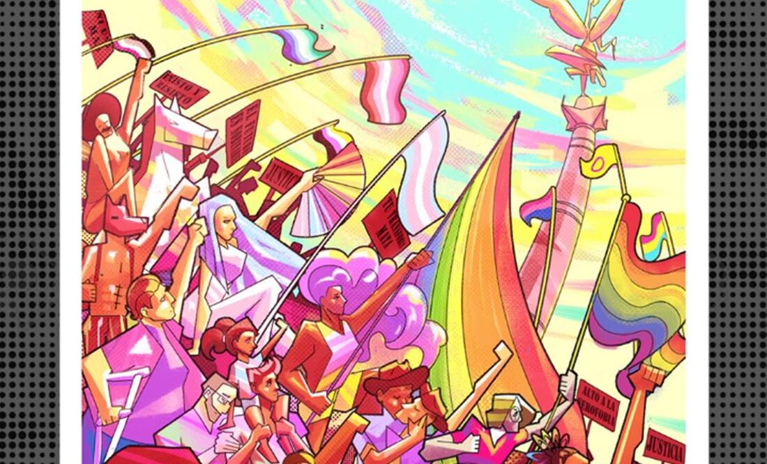 El comité IncluyeT presentó su cartel ganador para la marcha del orgullo 2024 en CDMX. Foto: Especial