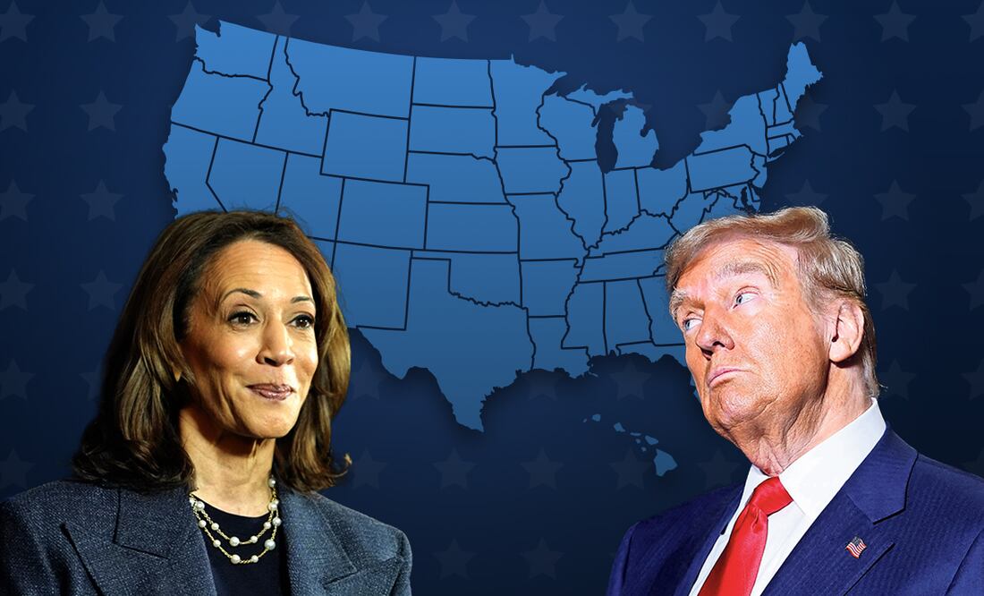 Donald Trump y Kamala Harris deberán ganar 270 votos en el Colegio Electoral para obtener la presidencia. Foto: Especial