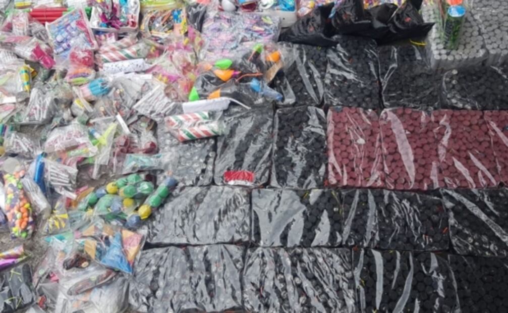 Decomisan 500 kilos de pirotecnia en La Merced 