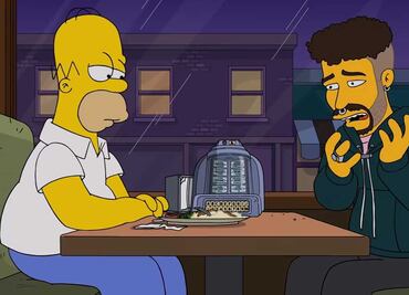 Bad Bunny reconcilia a Homero y Marge en su aparición en "Los Simpson"