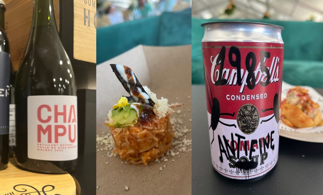 Champú, el espumoso rosado de Roberto Alcocer, fideo seco de Mercaderes y un drink sin alcohol de Anti Fine Dining