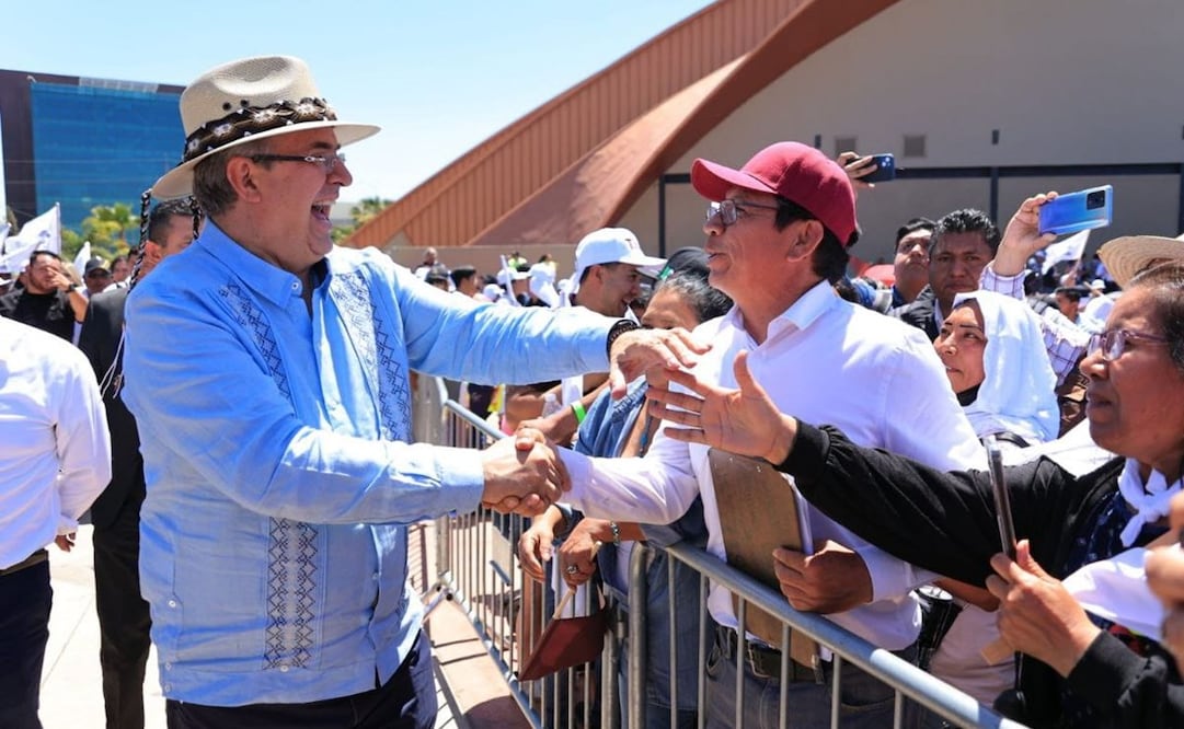 Marcelo Ebrard en evento masivo en Tijuana. Foto: @m_ebrard