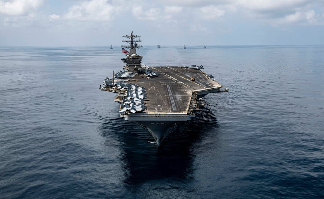 El USS Nimitz y su grupo de ataque realizarán ejercicios con las Fuerzas Navales de Argentina, Brasil, Chile, Colombia, Ecuador, Perú, México, El Salvador, Guatemala y Uruguay, según informó el Comando Sur estadounidense. Foto: X / Vía @Southcom